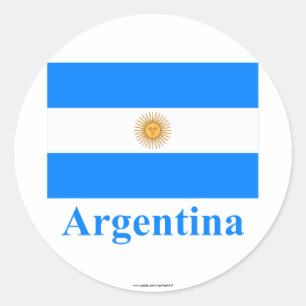 Argentinien-Flagge mit Namen Runder Aufkleber