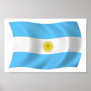 Argentinien-Flagge Poster Druck