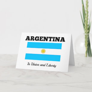 Argentinien - Flagge und Motto Karte