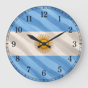 Argentinien-Flagge-Wanduhr — Schwenkendes Flaggen- Große Wanduhr