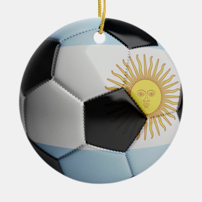 Argentinien-Flaggen-Fußball Keramik Ornament (Vorne)