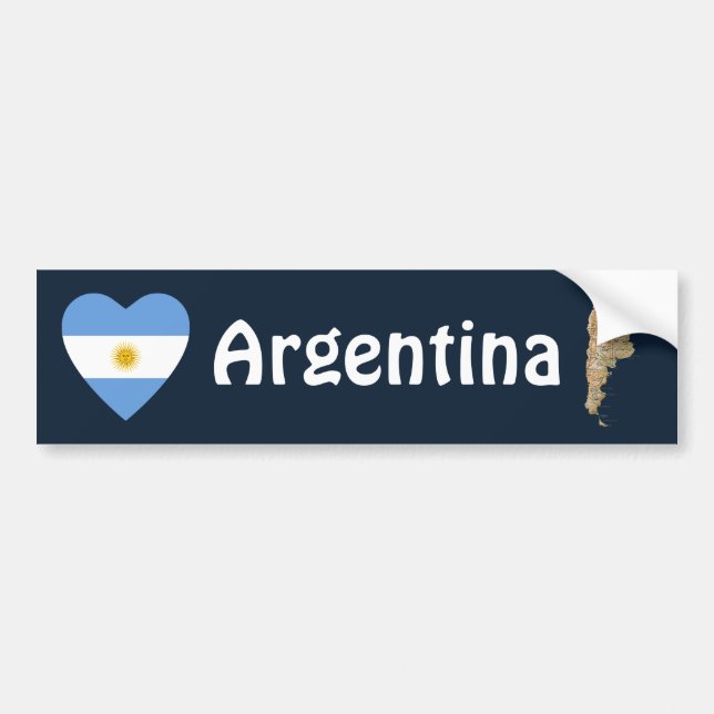 Argentinien-Flaggen-Herz + Karten-Autoaufkleber Autoaufkleber (Vorne)