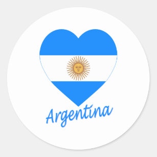 Argentinien-Flaggen-Herz Runder Aufkleber