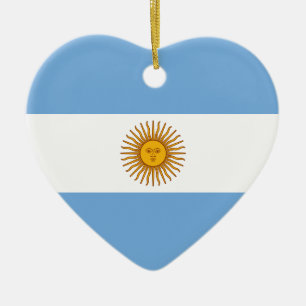 Argentinien-Flaggen-Herz-Verzierung Keramikornament
