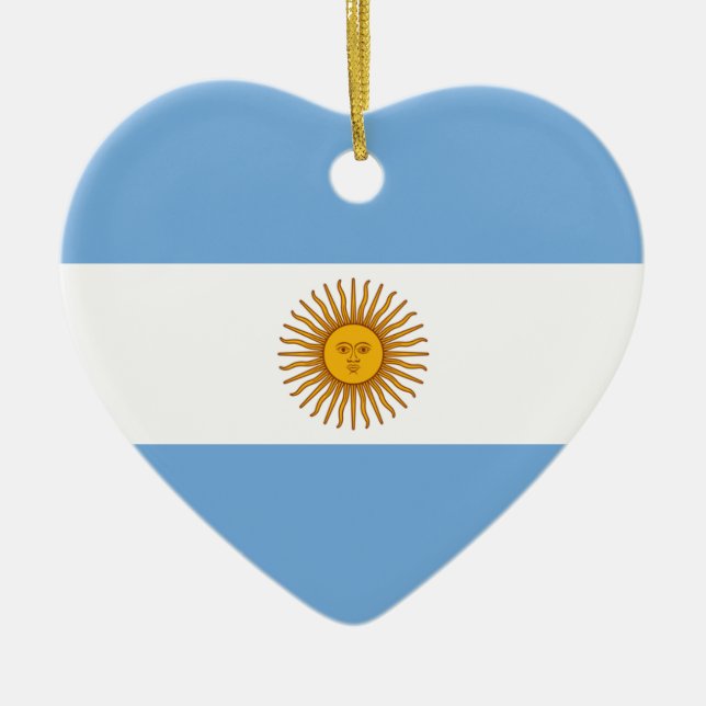 Argentinien-Flaggen-Herz-Verzierung Keramikornament (Vorne)