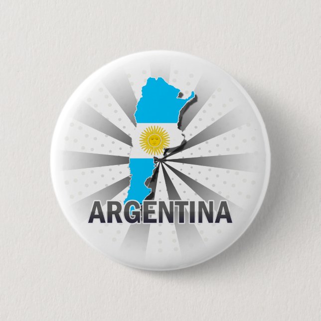 Argentinien-Flaggen-Karte 2,0 Button (Vorderseite)