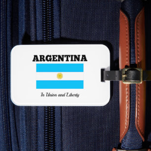 Argentinien - Flaggen und Motto Gepäckanhänger
