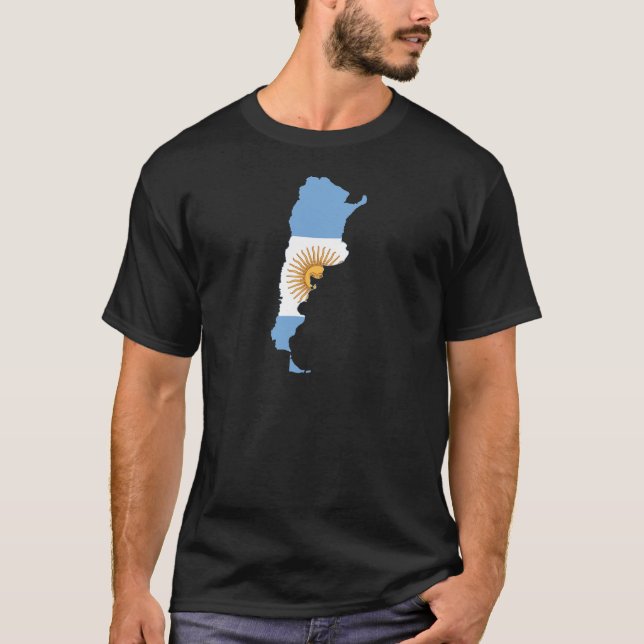 Argentinien-Flaggenkarte AR T-Shirt (Vorderseite)