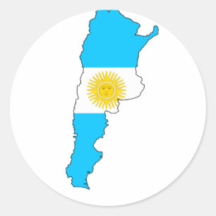 Argentinien-Flaggenkarte Runder Aufkleber