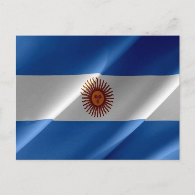 Argentinien - Flaggenwellen - Postkarte (Vorderseite)