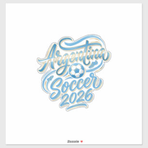 Argentinien Fußball 2026 Fußball Fett Land Typogra Aufkleber