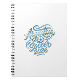 Argentinien Fußball 2026 Fußball Fett Land Typogra Notizblock
