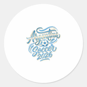 Argentinien Fußball 2026 Fußball Fett Land Typogra Runder Aufkleber