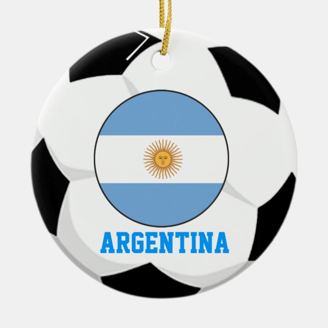 Argentinien-Fußball-Fan-Verzierung Keramik Ornament (Vorne)