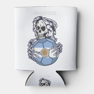 Argentinien Fußball-Jersey mit Skull Funny Soccer Dosenkühler