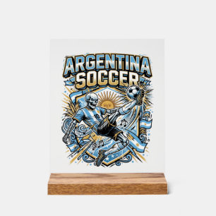 Argentinien Fußball Skelett Stürmer Nationen Poste Acrylschild