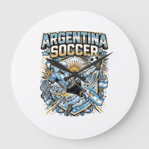 Argentinien Fußball Skelett Stürmer Nationen Poste Große Wanduhr