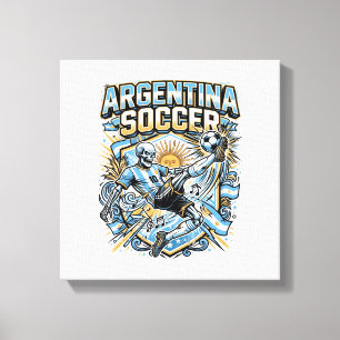 Argentinien Fußball Skelett Stürmer Nationen Poste Leinwanddruck