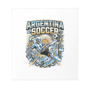 Argentinien Fußball Skelett Stürmer Nationen Poste Notizblock