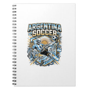 Argentinien Fußball Skelett Stürmer Nationen Poste Notizblock