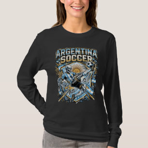 Argentinien Fußball Skelett Stürmer Nationen Poste T-Shirt