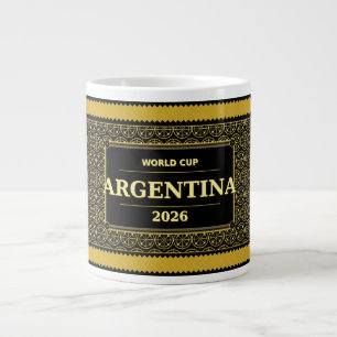 Argentinien Fußballfan 2026 Schwarz Gold Luxus  Jumbo-Tasse