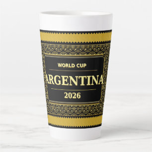 Argentinien Fußballfan 2026 Schwarz Gold Luxus Milchtasse