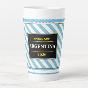 Argentinien Fußballfan-Flaggenfarben Streifenmuste Milchtasse