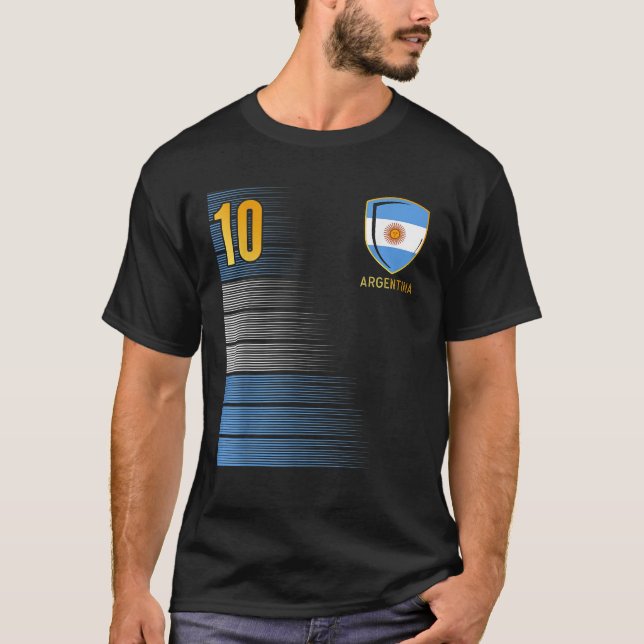 Argentinien Fußballfans Jersey Argentiniischer Fla T-Shirt (Vorderseite)