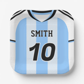 Argentinien Fußballtrikot Benutzerdefinierter Name Pappteller