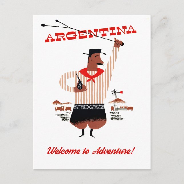 Argentinien, Gauchos Postkarte (Vorderseite)