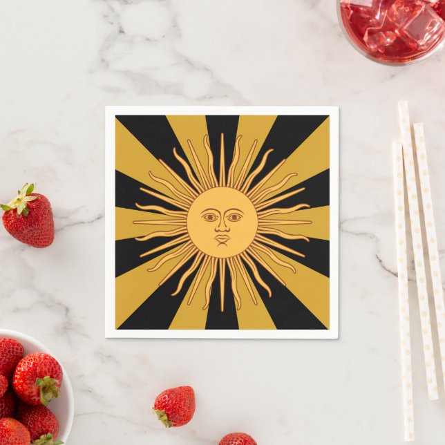 Argentinien Golden Sun, Sol de Mayo Serviette (Beispiel)
