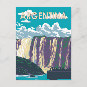 Argentinien Iguazu Nationalpark Reise Kunst Vintag Postkarte