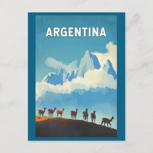 Argentinien Illustration Reise Kunst Vintage Postkarte