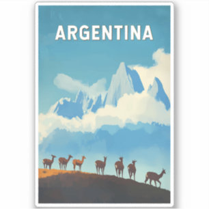 Argentinien Illustration Travel Art Vintag Aufkleber