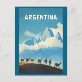 Argentinien Illustration Travel Art Vintag Postkarte
