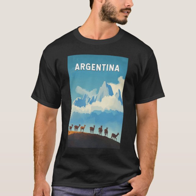 Argentinien Illustration Travel Art Vintag T-Shirt (Vorderseite)