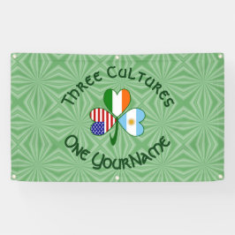 Argentinien Irland USA Kleeblatt Flag Personalisie Banner