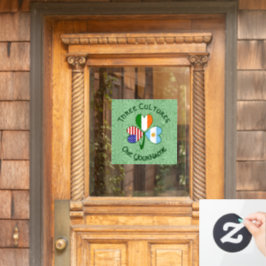 Argentinien Irland USA Kleeblatt Flag Personalisie Fensteraufkleber