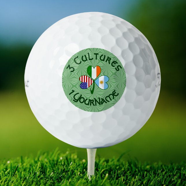 Argentinien Irland USA Kleeblatt Flag Personalisie Golfball (Von Creator hochgeladen)