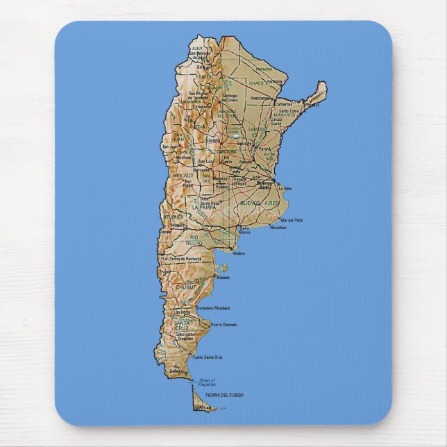 Argentinien-Karte Mousepad (Vorne)