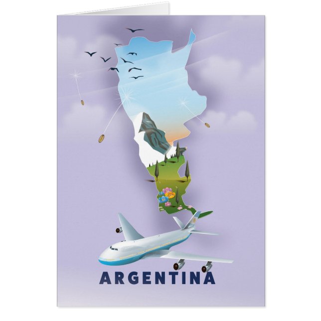 Argentinien Karte Reiseplakat (Vorne)
