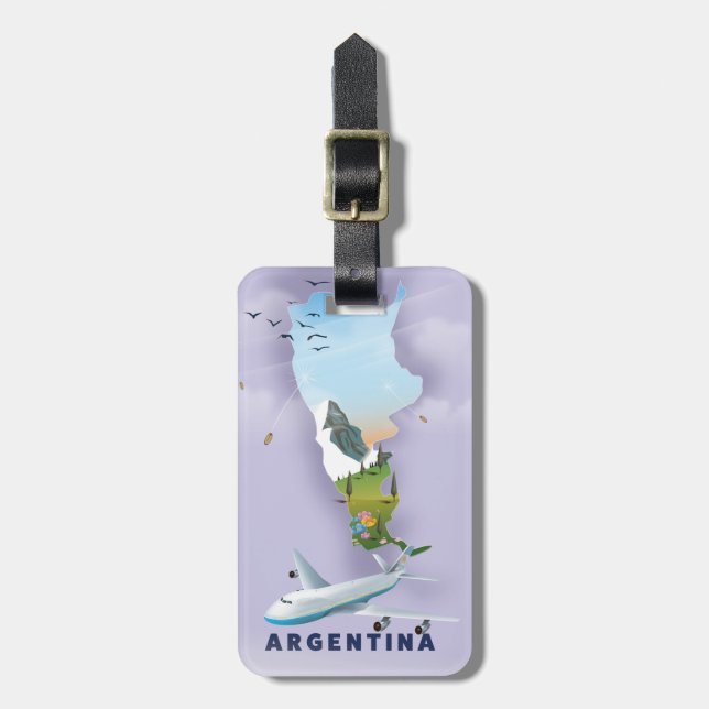 Argentinien Karte Reiseplakat Gepäckanhänger (Vorderseite vertikal)