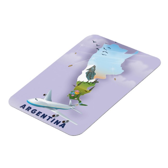Argentinien Karte Reiseplakat Magnet (Linke Seite)