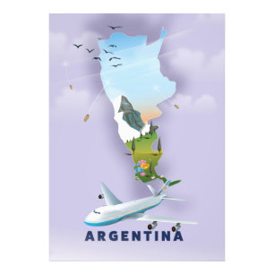 Argentinien-Karten-Reiseposter Fotodruck