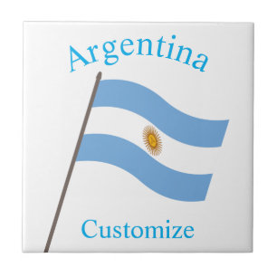 Argentinien Landesflagge Thunder_Cove Fliese