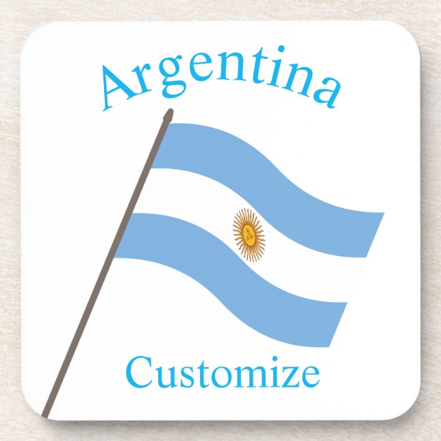 Argentinien Landesflagge Thunder_Cove Getränkeuntersetzer (Vorderseite)