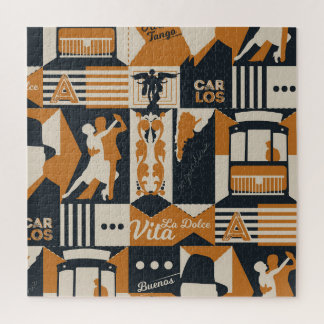 Argentinien: Nahtlose ethnische Illustration. Puzzle