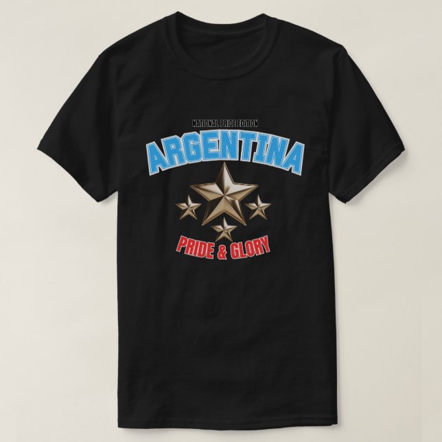 Argentinien National Pride Edition Dunkles T-Shirt (Design vorne)