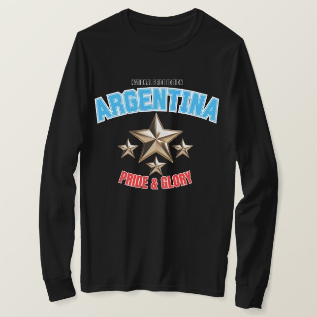 Argentinien National Pride Edition Langarmshirt T-Shirt (Design vorne)